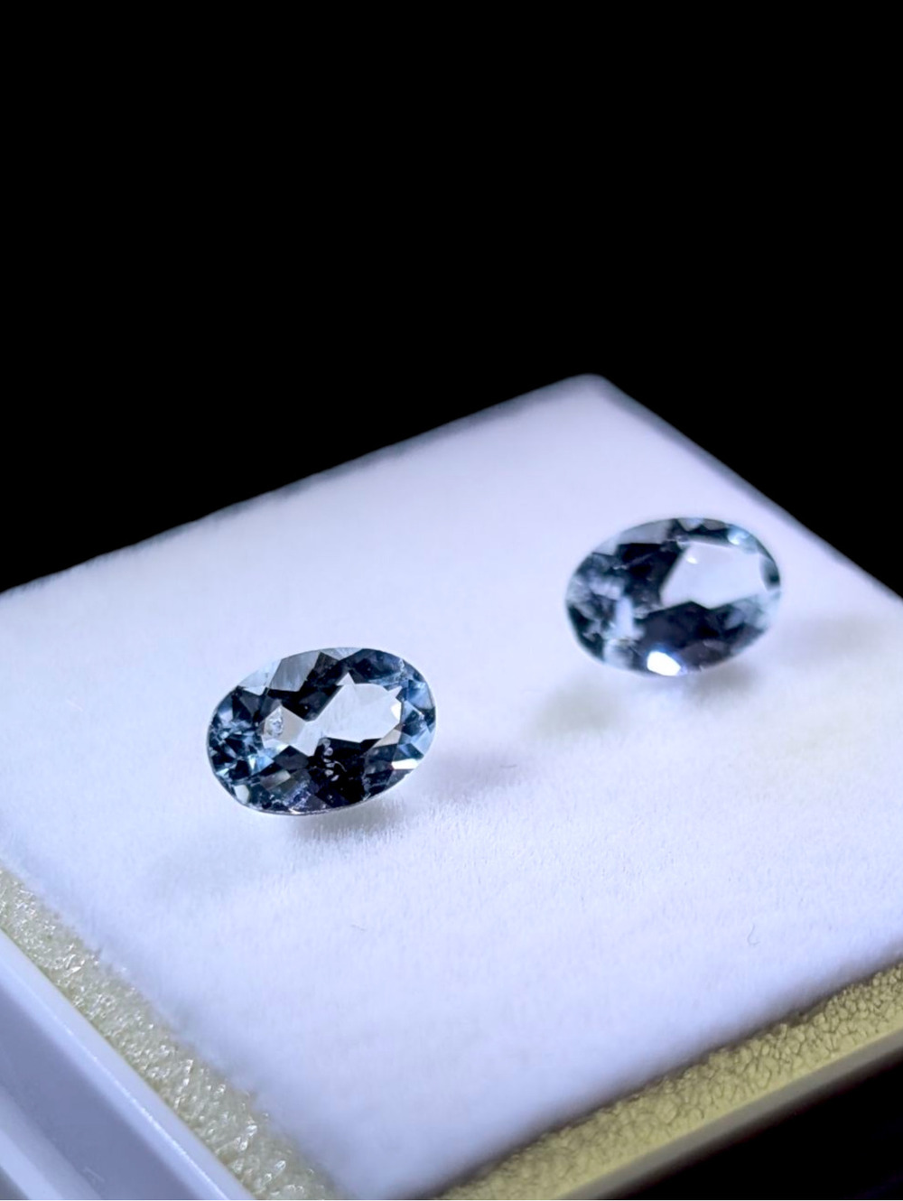 .80 Carat Faceted Oval Cut Genuine Pale Blue Aquamarine Set of 2 Loose Gemstones